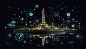 A Digital Oil Drill Site formed up with Data nodes and Knowledge Graph Dark Theme-2-1